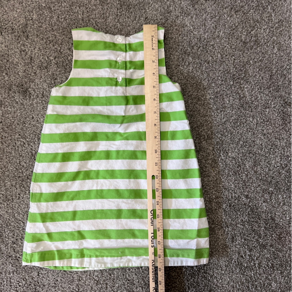 Janie and Jack dress girls 2T green white stripes sleeveless classic summer - Picture 10 of 13